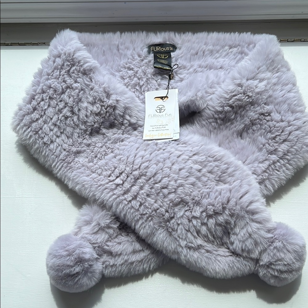 FurRocious Faux Fur Scarf in Soft Gray